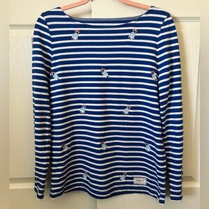 Authentic Talbots Tee - Embroidered Frenchie small